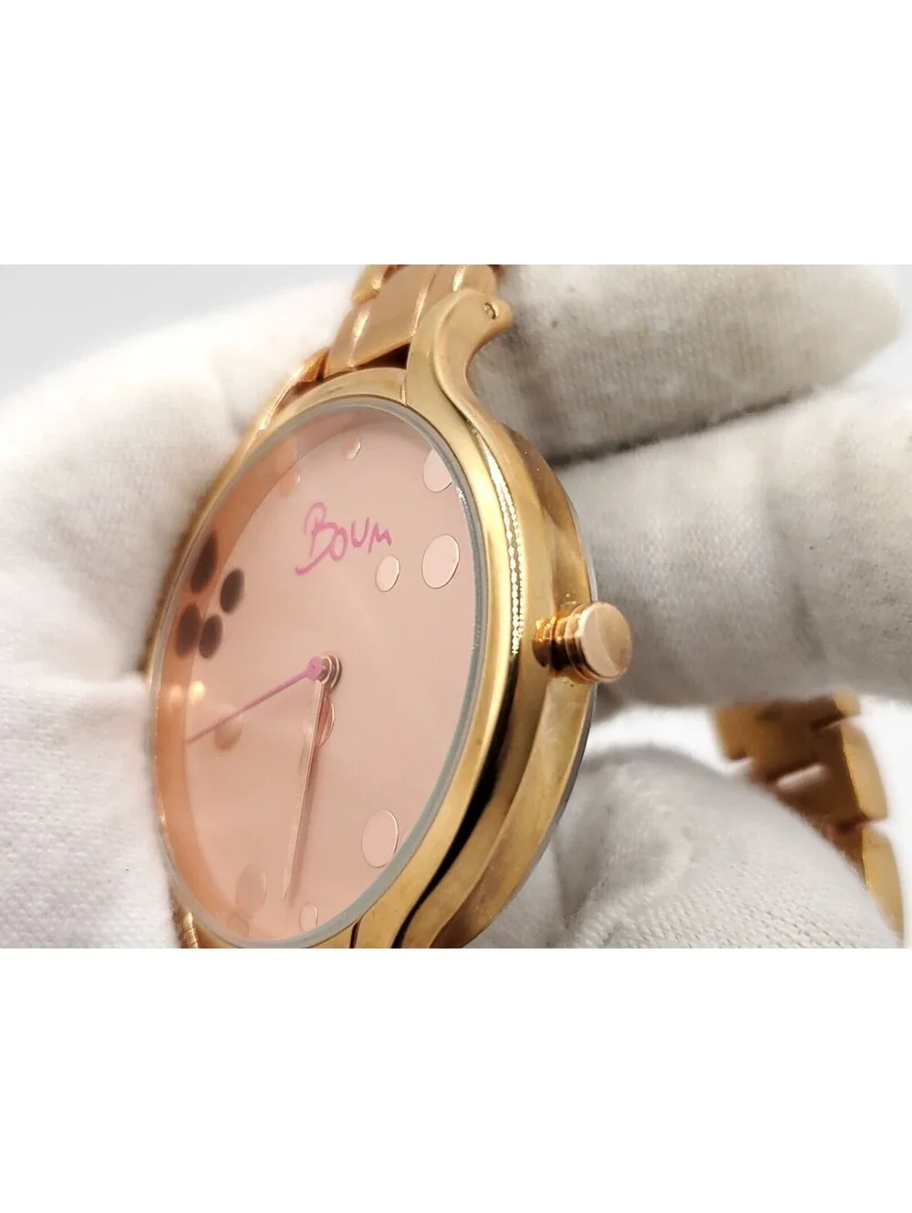 Boum Quartz Watch Womens Rose Gold Tone Round 35mm Dial